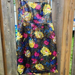 J. Crew Mini Floral Print Cocktail Dress Women's Size 14 BNWT SIDE POCKETS SILK